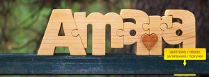 Unique name puzzles from wood